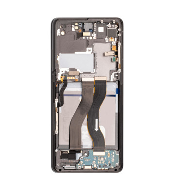 Samsung Galaxy S21 Ultra 5G OLED Assembly +Frame +Fingerprint – Phantom Black (Original Size | SO+)