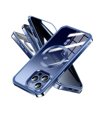 Coque magnétique pour iPhone 15 Pro Max – Bleu