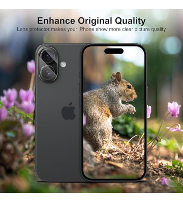 Apple iPhone 17 – Protecteur de Caméra Arrière en Verre Trempé, Anti-Rayures, Haute Transparence