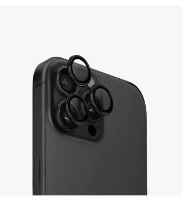 Protection arrière “Slim Eye” en verre trempé pour caméra Apple iPhone 16 Pro / 16 Pro Max Noir