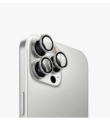 Protection arrière “Slim Eye” en verre trempé pour caméra Apple iPhone 16 Pro / 16 Pro Max- Gris