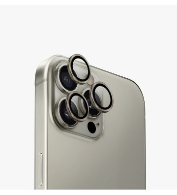 Protection arrière “Slim Eye” en verre trempé pour caméra Apple iPhone 16 Pro / 16 Pro Max titanium