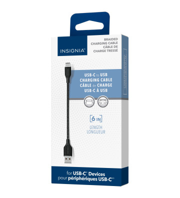 GSM Mzyene : Insignia 0.15m (0.5ft) USB-C to USB-A Cable