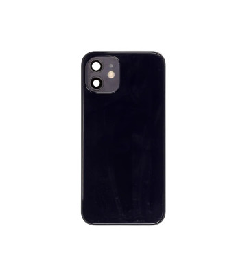 Carcasa trasera completa + piezas pequeñas para iPhone 12, color negro