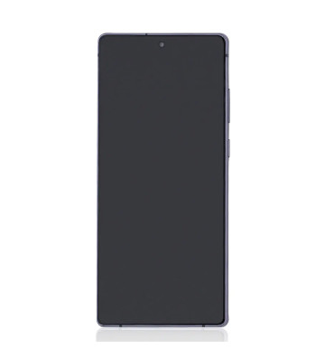 Écran OLED Samsung Galaxy Note 20 5G avec châssis et empreinte digitale – Gris mystique (taille d'origine | NO+)